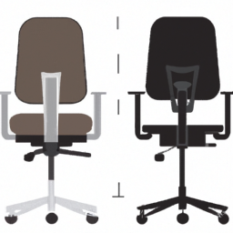 An image showcasing a side-by-side comparison of a standing desk chair and a traditional office chair