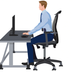 An image showcasing a person using a standing desk chair, featuring an ergonomic design with adjustable height and lumbar support