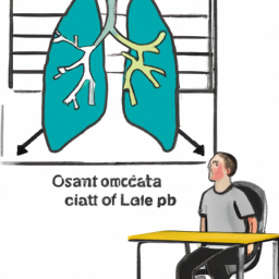 An image showcasing a person sitting on a standing desk chair, with their chest expanded and lungs filled, demonstrating the increased lung capacity and strengthened respiratory muscles gained from using these innovative chairs
