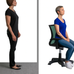 An image of a person effortlessly transitioning from sitting to standing on a desk chair, showcasing the seamless integration of these chairs into daily routines